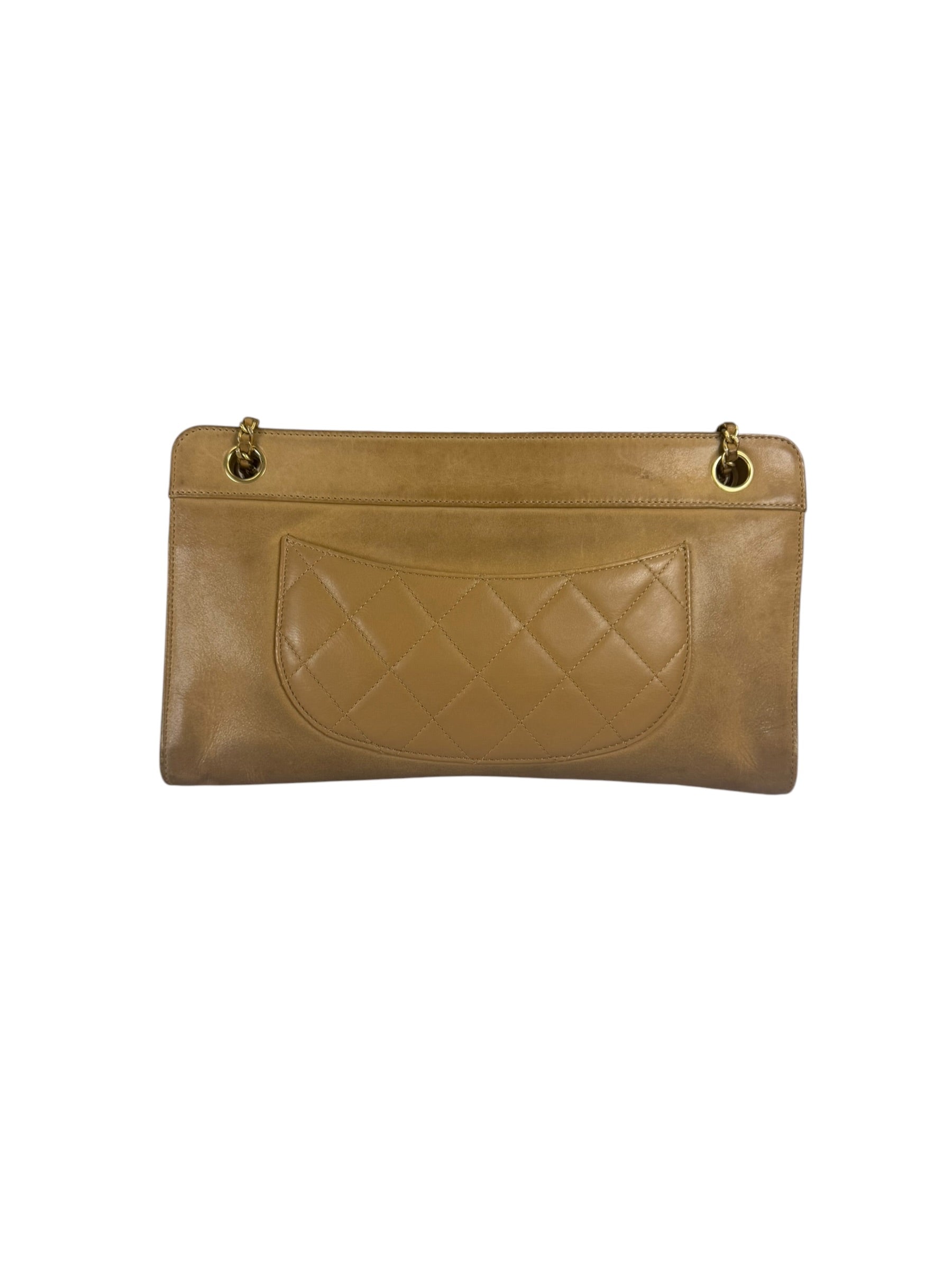 Chanel Brown Lambskin Front Pocket Shoulder Bag 2011