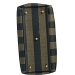 Fendi Brown/Black Leather Pequin Boston Bag