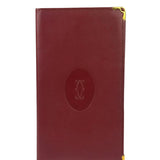 Cartier Vintage Burgundy Leather Bordeaux Bi-Fold Long Wallet