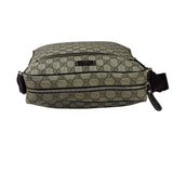 Gucci Brown Leather Trim Supreme Crossbody Bag
