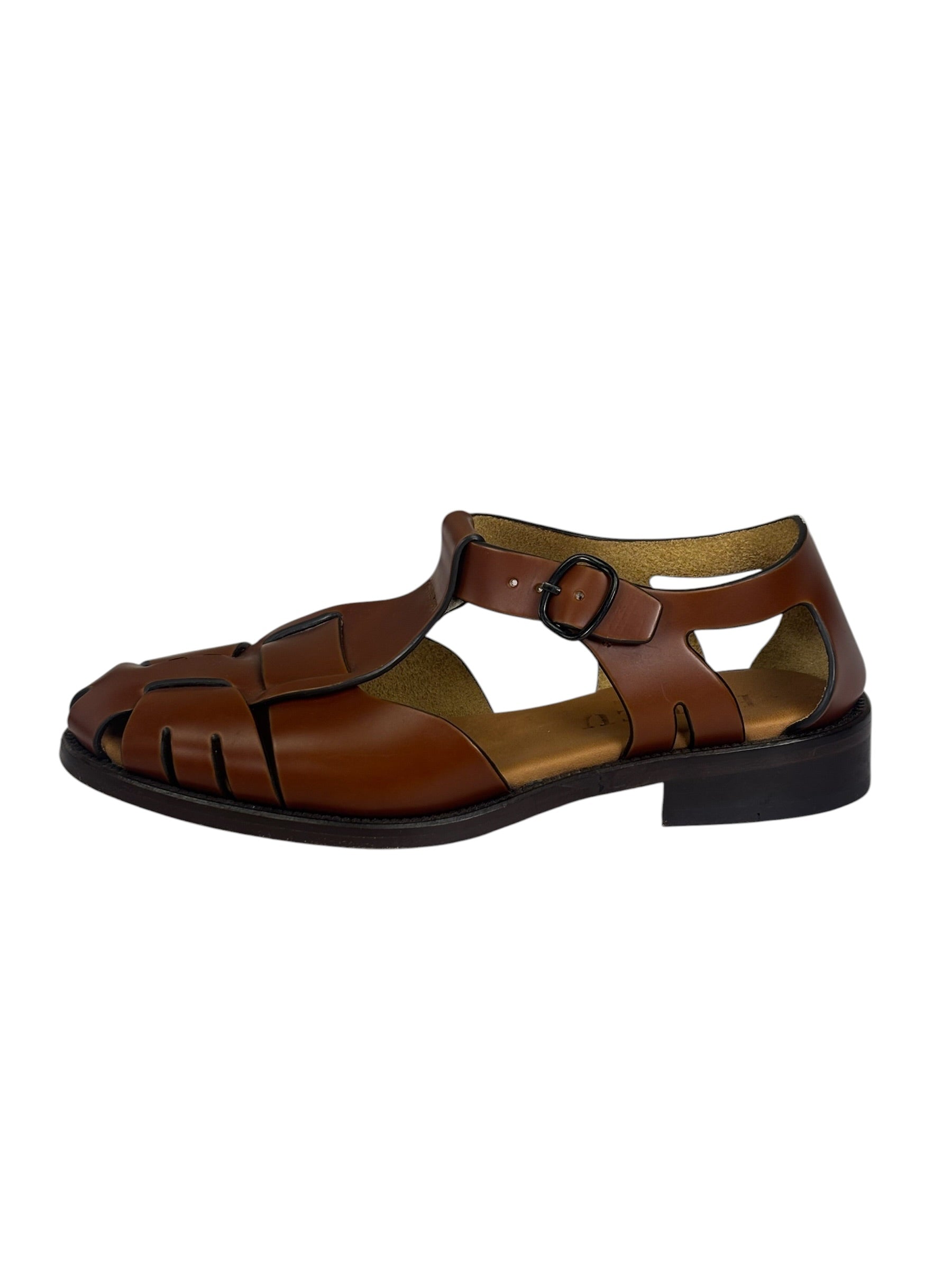 Hereu Brown Leather Pesca Fisherman Sandals