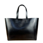 Saint Laurent Black Leather Shopping Tote Bag