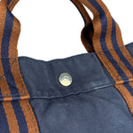 Hermes Vintage Large Navy Canvas Tote
