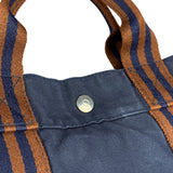 Hermes Vintage Large Navy Canvas Tote