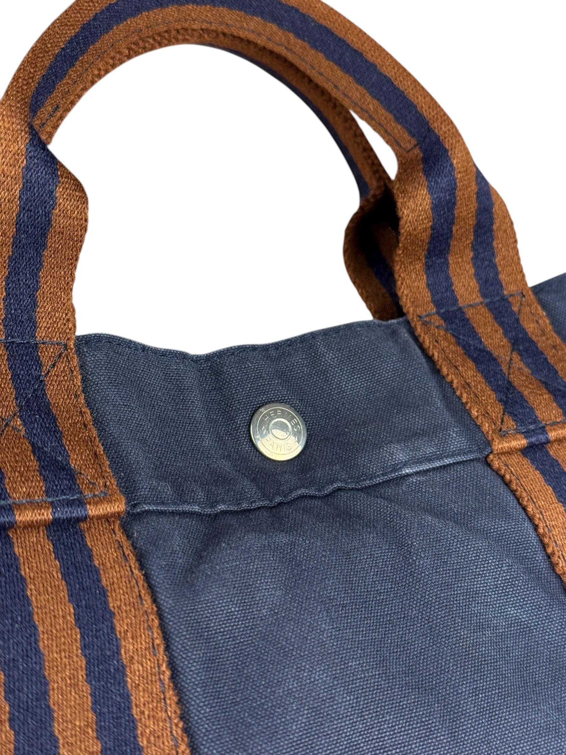 Hermes Vintage Large Navy Canvas Tote