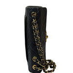 Chanel Vintage Black Quilted Leather Jumbo Flap Bag 1994