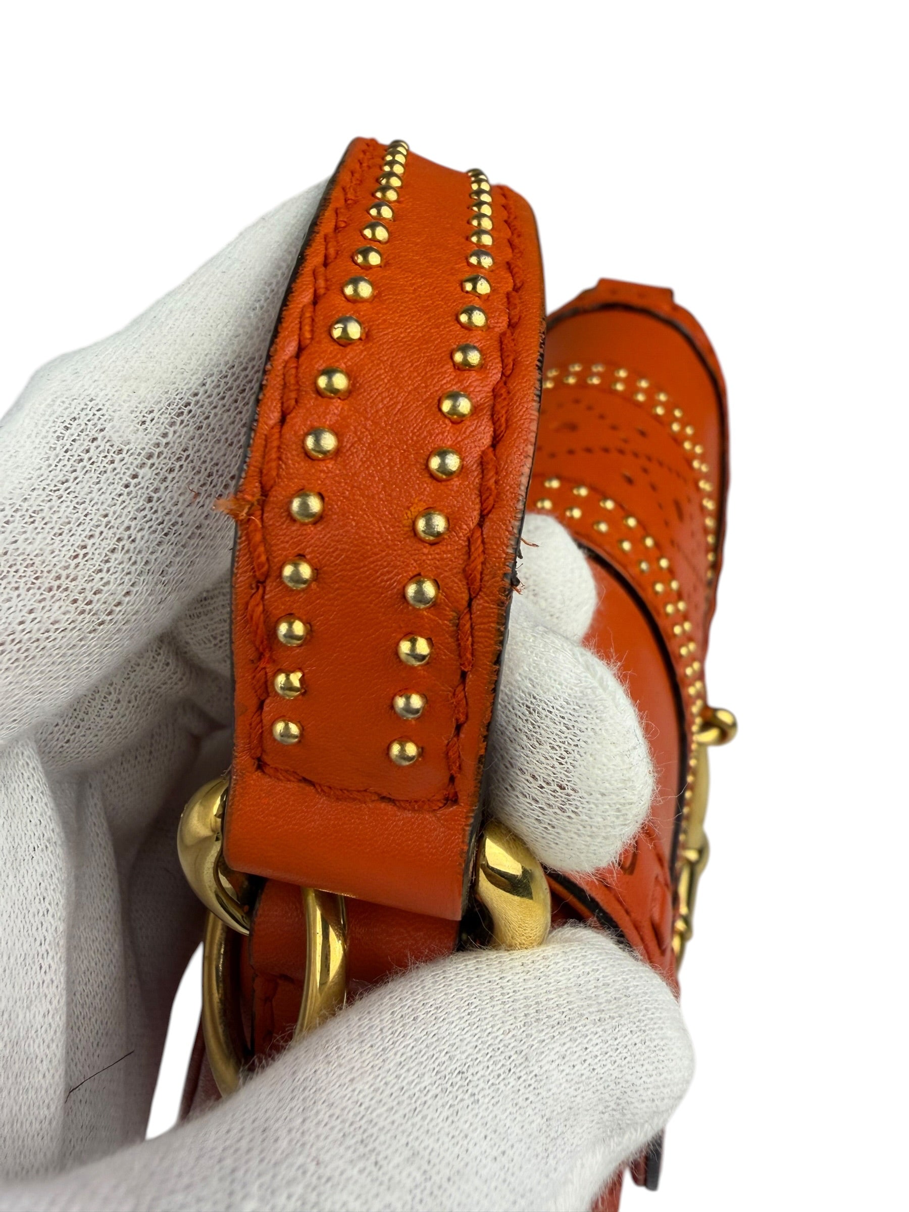 Gucci Orange Leather Snaffle Shoulder Bag