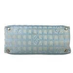 Chanel Light Blue Nylon/Leather Trim Travel Line Tote 2002