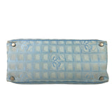 Chanel Light Blue Nylon/Leather Trim Travel Line Tote 2002