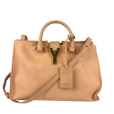 YSL Vintage Classic Y Cabas Peach Leather 2Way Handbag
