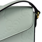 Gucci GG Super Mini Leather Shoulder Bag Pale Blue
