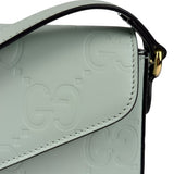Gucci GG Super Mini Leather Shoulder Bag Pale Blue