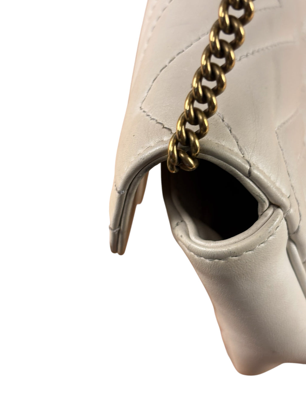 Gucci Marmont Mini Ivory Calfskin Leather Bag