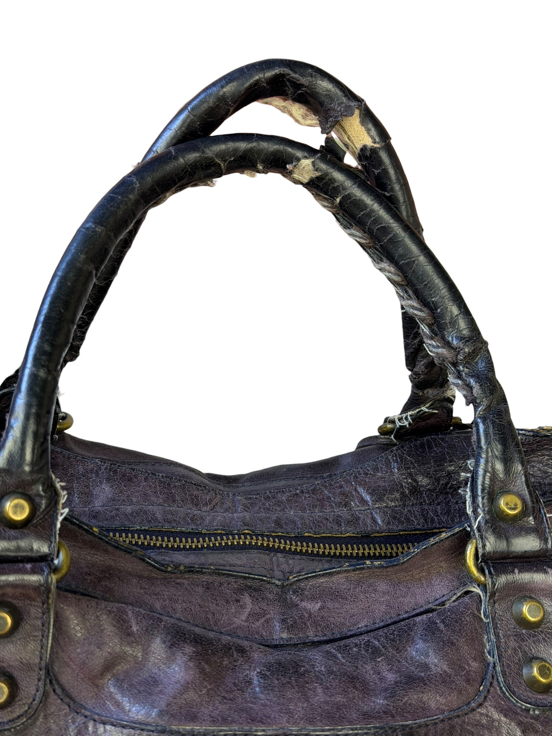 Balenciaga Vintage Purple Classic Motorcycle City Bag