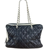 Chanel Navy Quilted Leather Lido Chain Shoulder Tote 2009