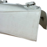 Balenciaga White Croc Embossed S Neo City Bag
