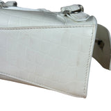Balenciaga White Croc Embossed S Neo City Bag