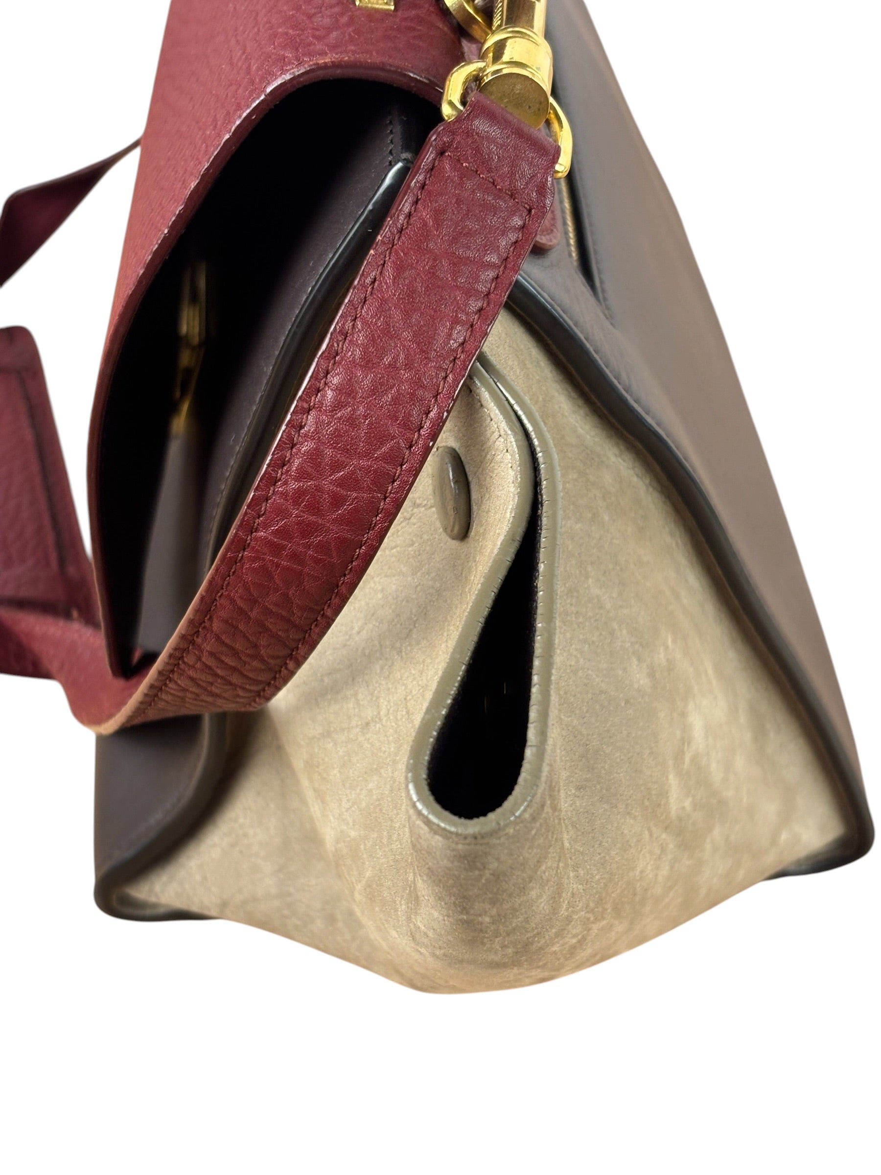 Celine Colorblock Leather/Suede Two-Way Bag