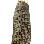 Fendi Vintage FF Canvas Print Zip Shoulder Tote