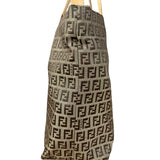 Fendi Vintage FF Canvas Print Zip Shoulder Tote