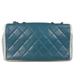 Chanel CC Two-Toned Blue Leather Flap Bag 2014