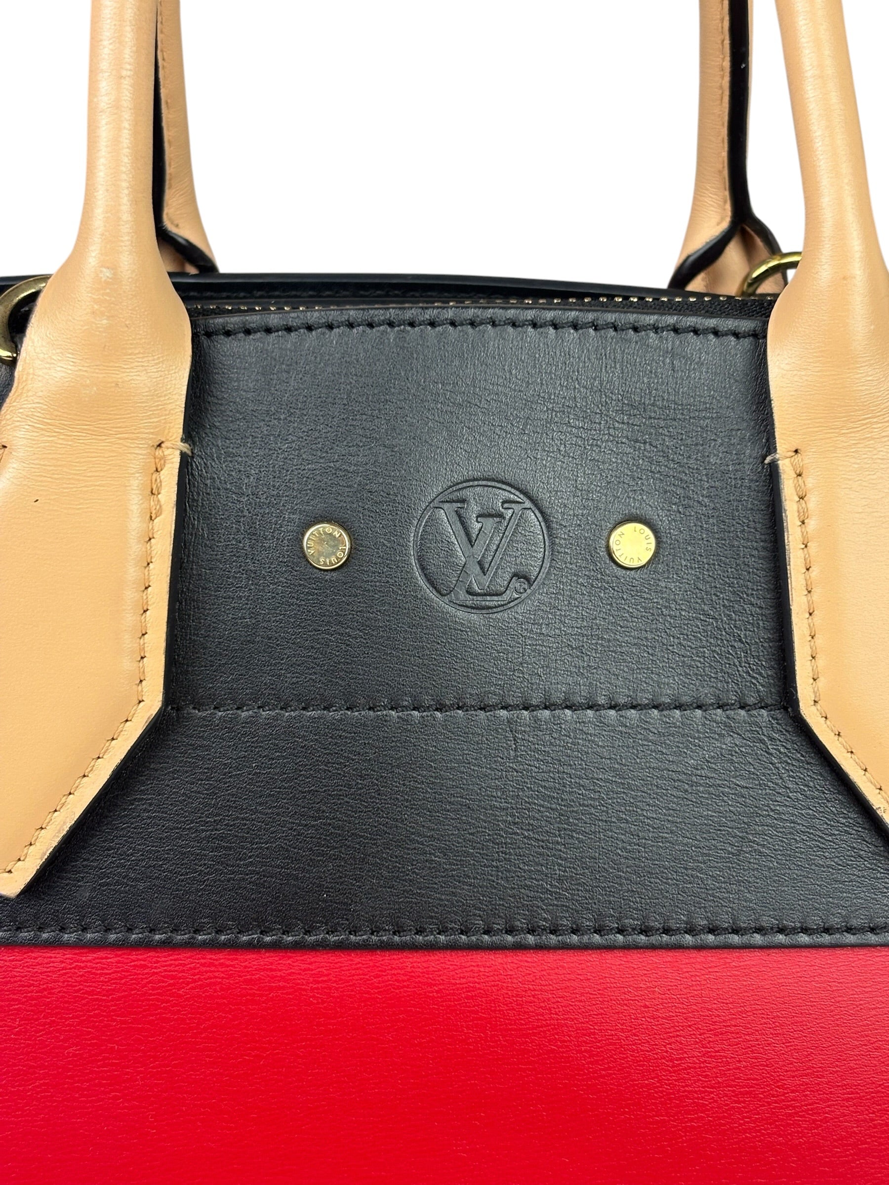 Louis Vuitton Red Leather City Steamer Handbag MM