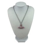 Vivienne Westwood Pink Flower Orb Pendant Necklace