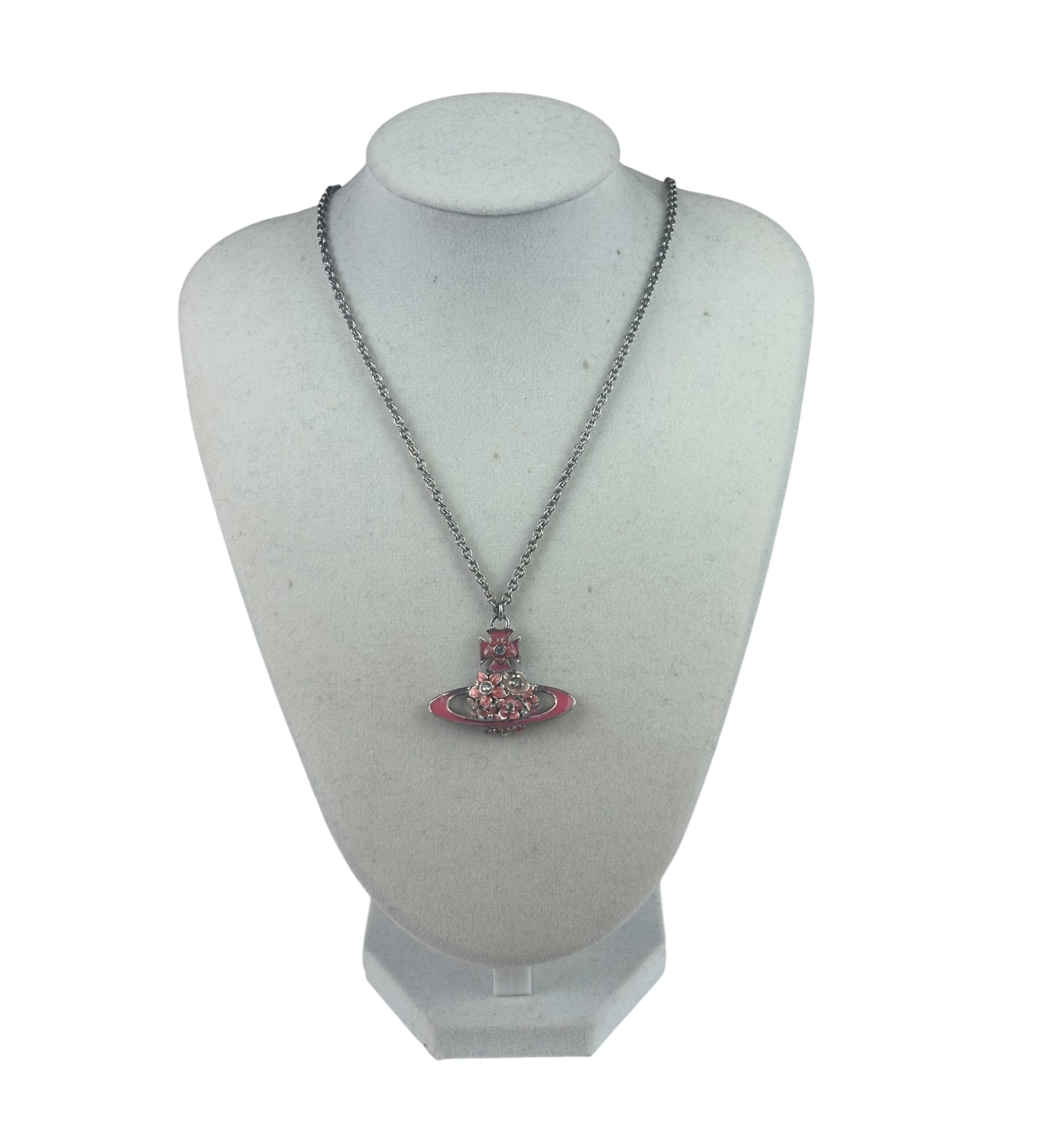 Vivienne Westwood Pink Flower Orb Pendant Necklace