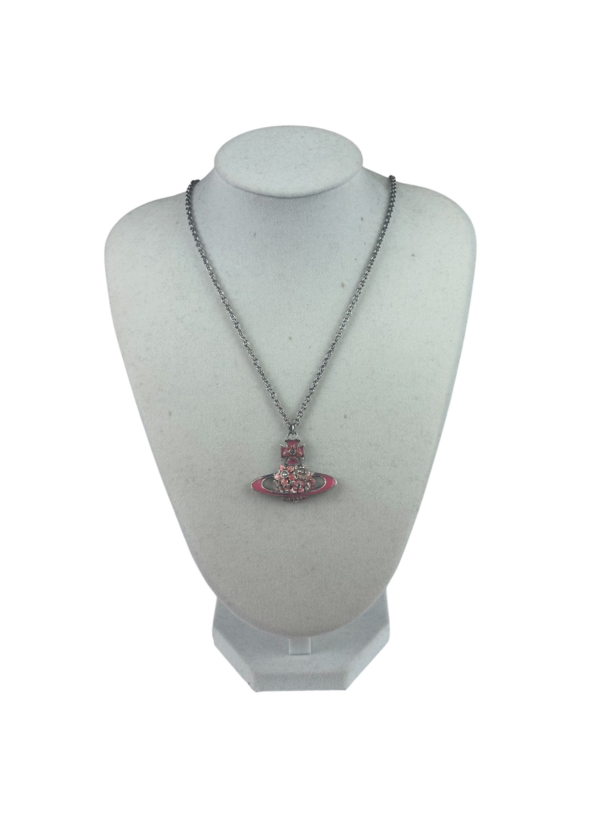 Vivienne Westwood Pink Flower Orb Pendant Necklace