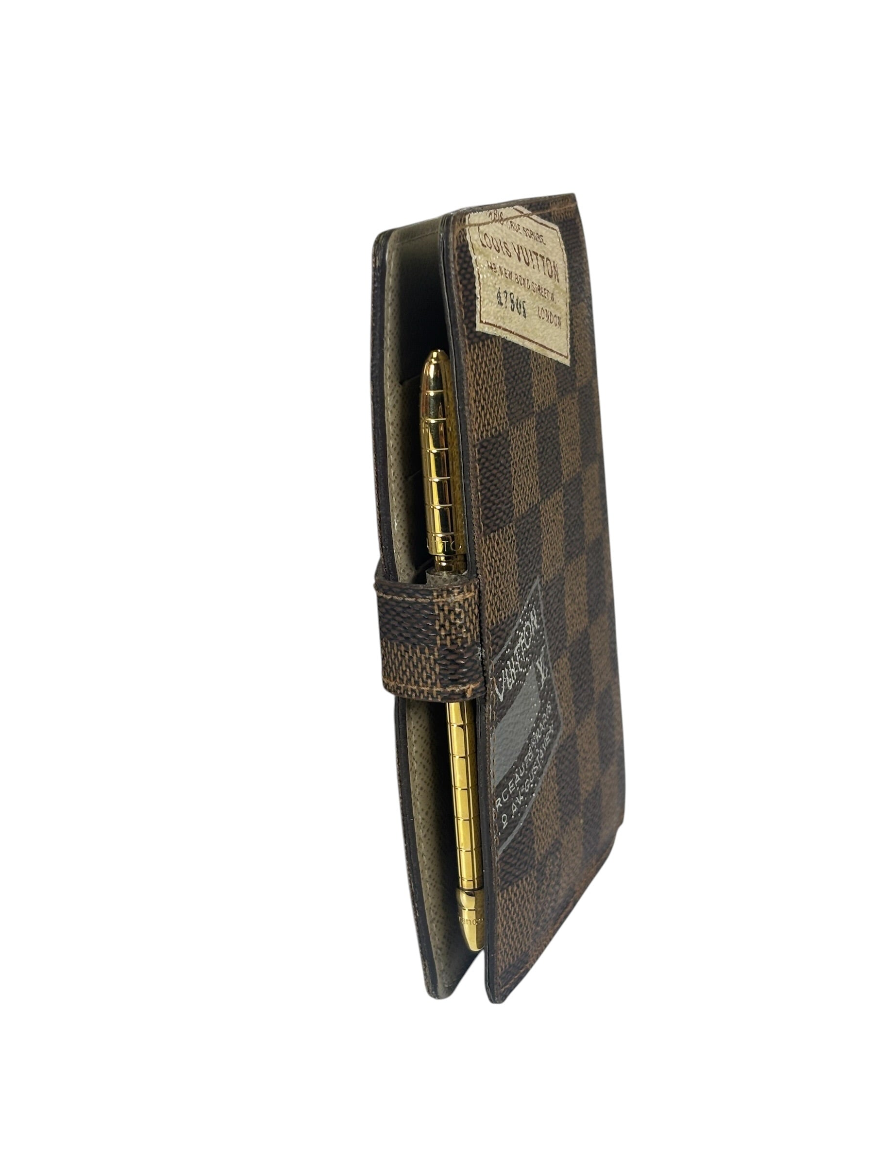 Louis Vuitton Damier Ebene Trunk & Labels Small Ring Agenda Cover