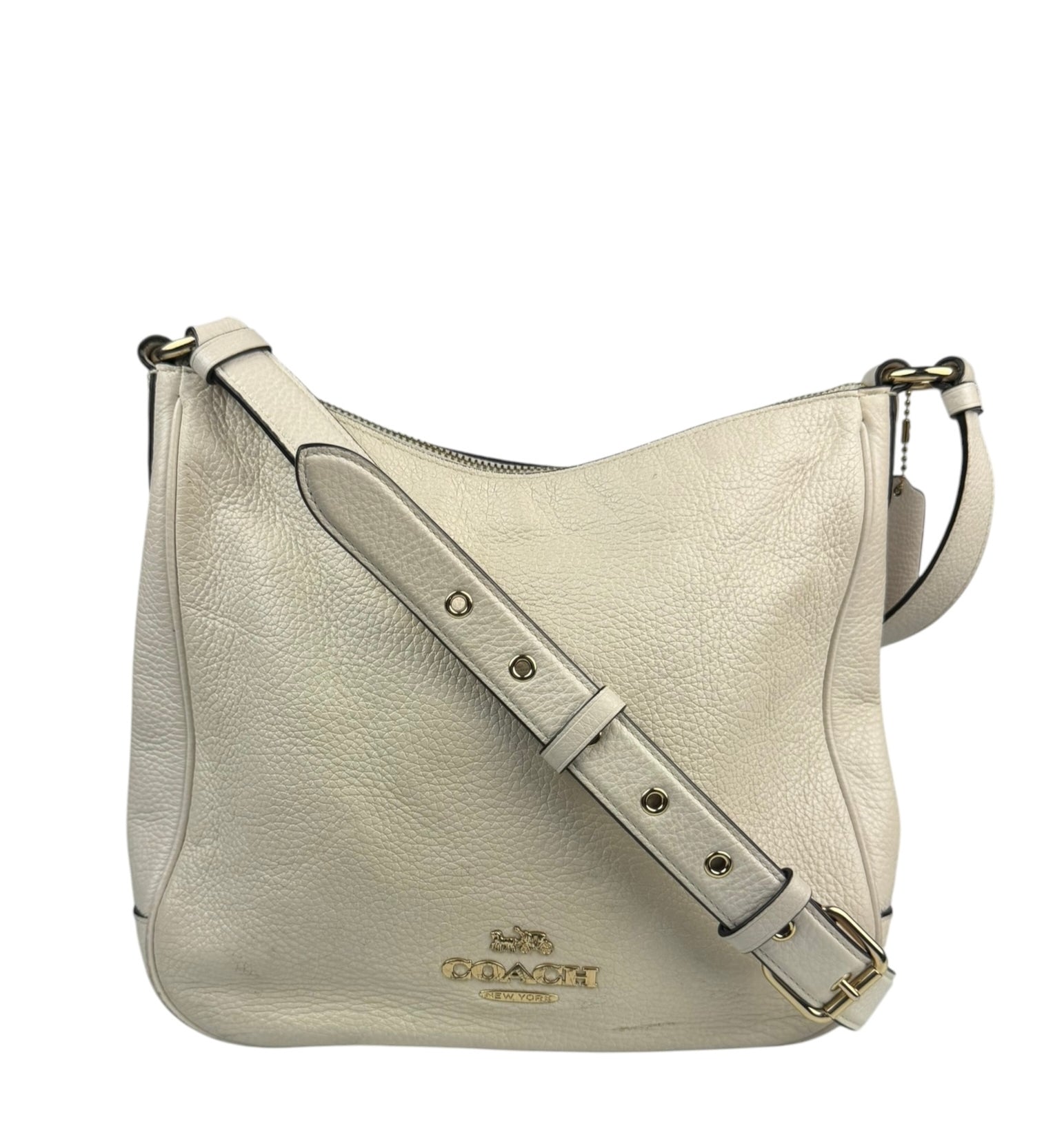 Coach Cream Pebbled Leather Hobo Bag