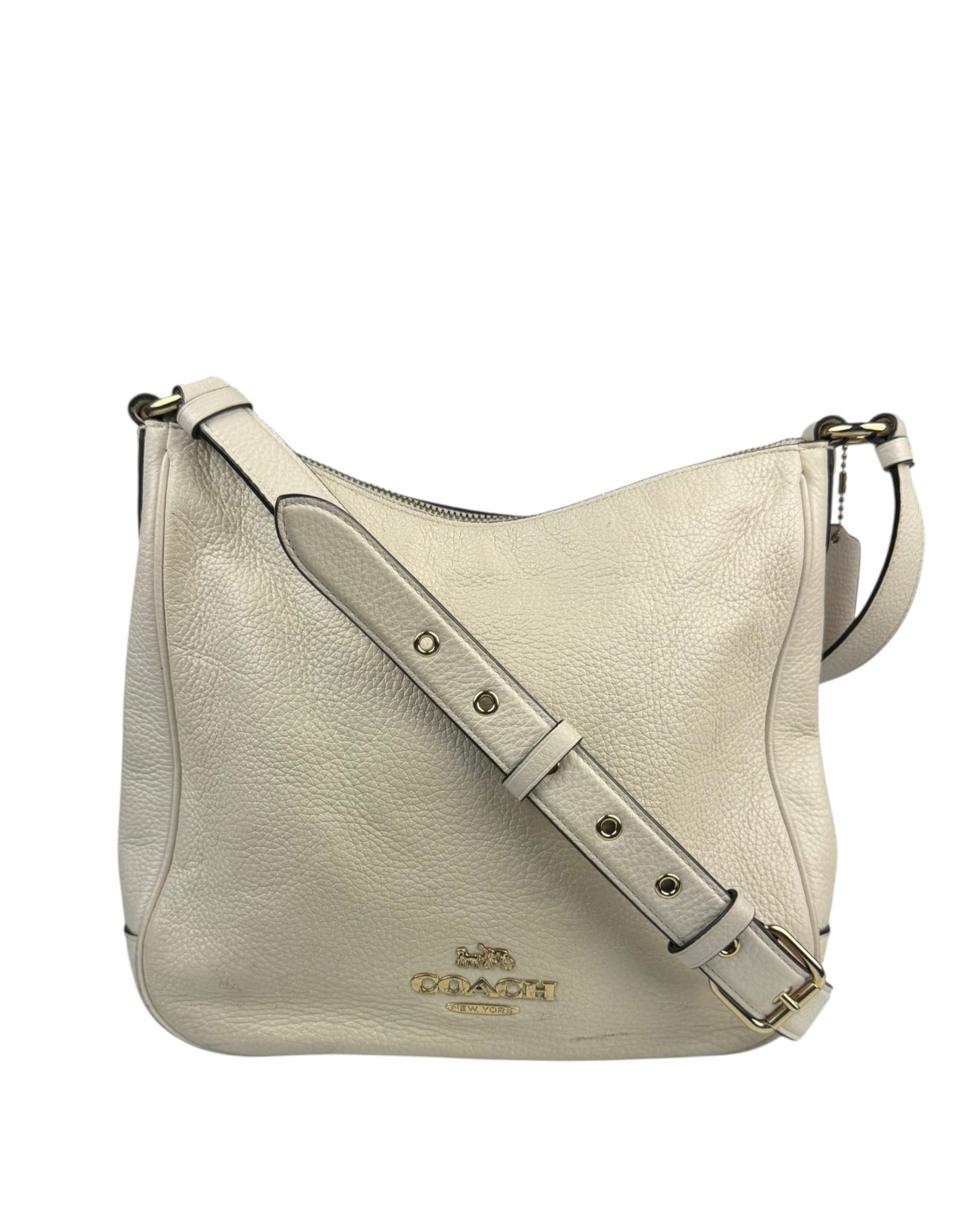Coach Cream Pebbled Leather Hobo Bag