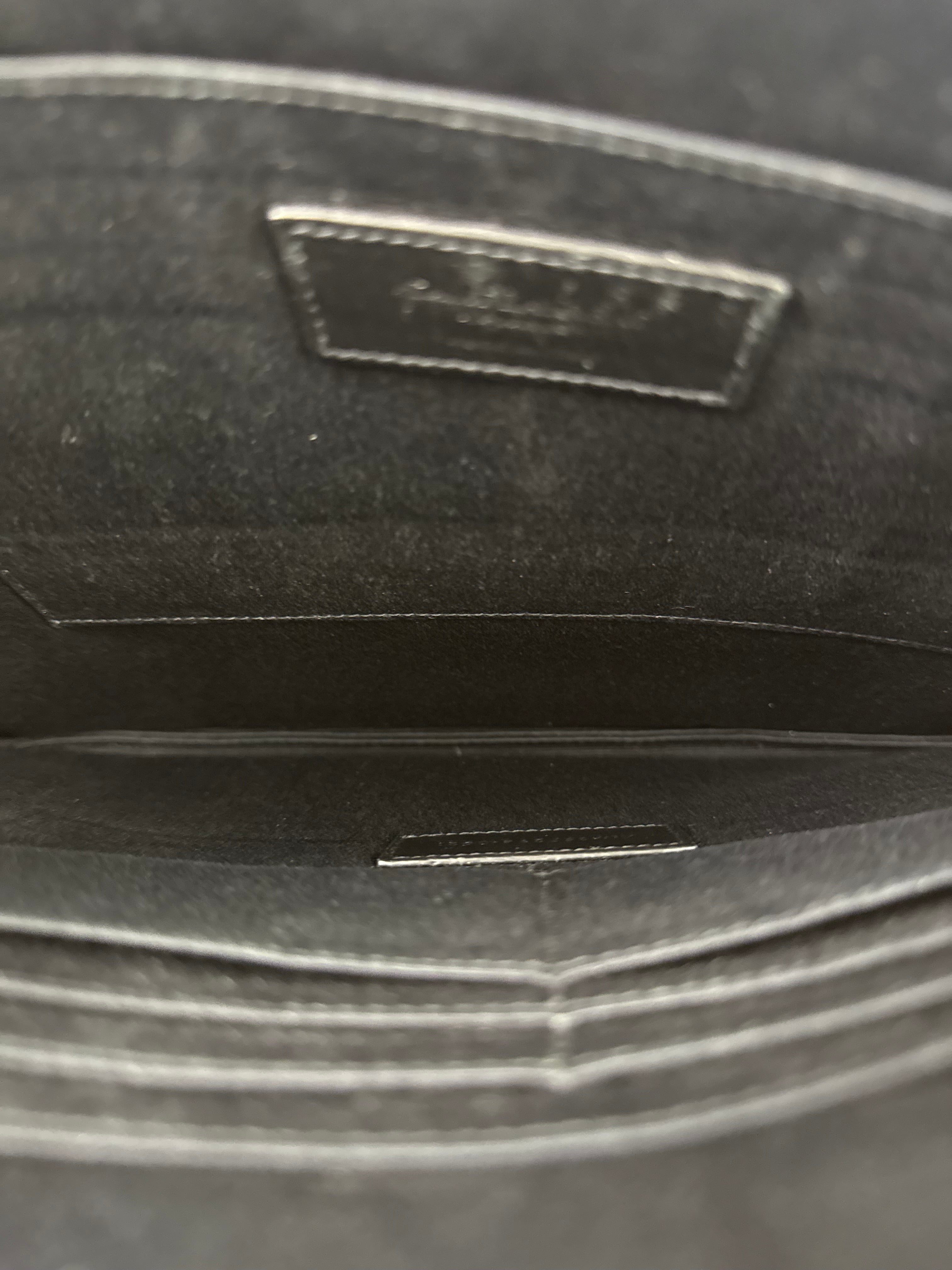 Yves Saint Laurent Black Grain De Poudre Zipped Tablet Holder