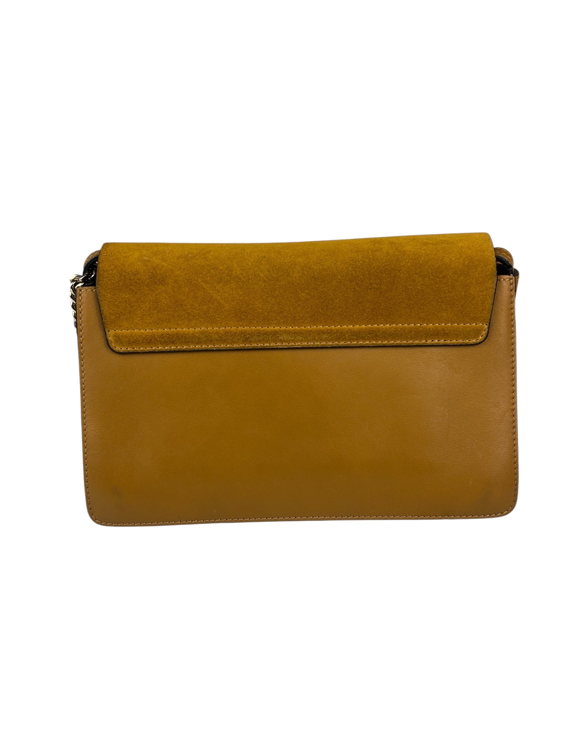Chloe Mustard Yellow Leather/Suede Faye Bag