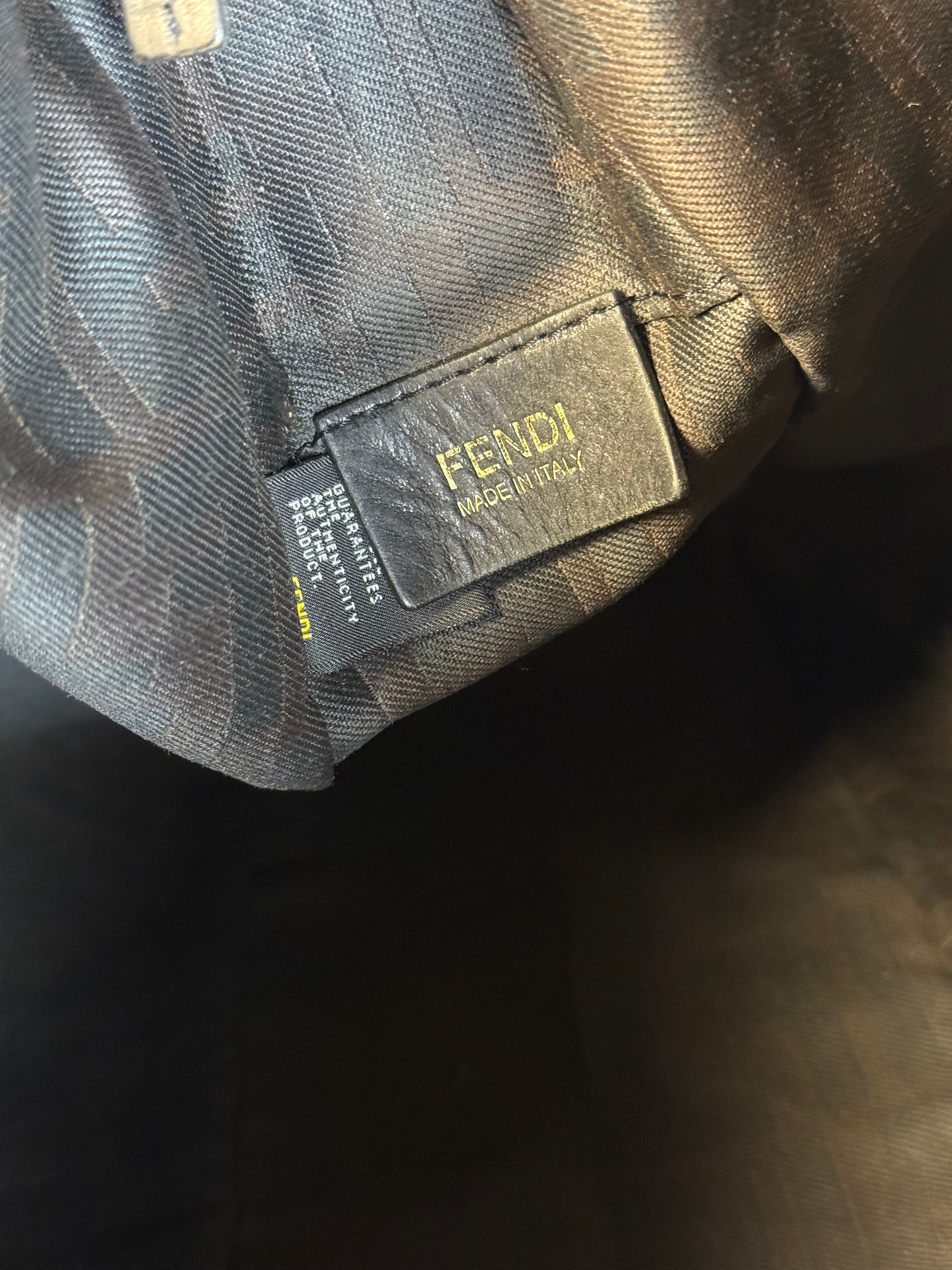 Fendi Black Zucca Canvas Chef Shoulder Bag