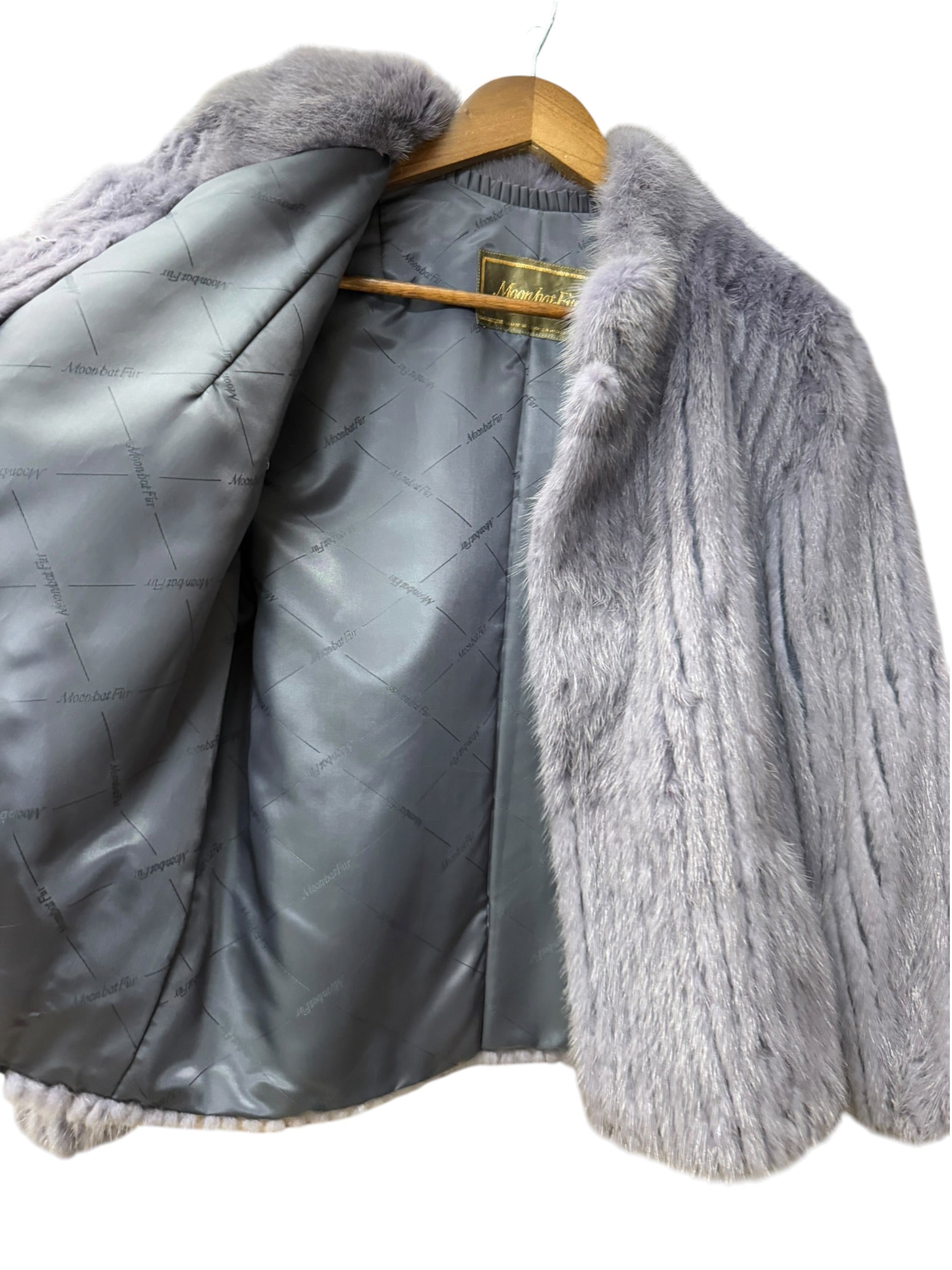 Vintage Moonbat Light Violet Mink Fur Coat