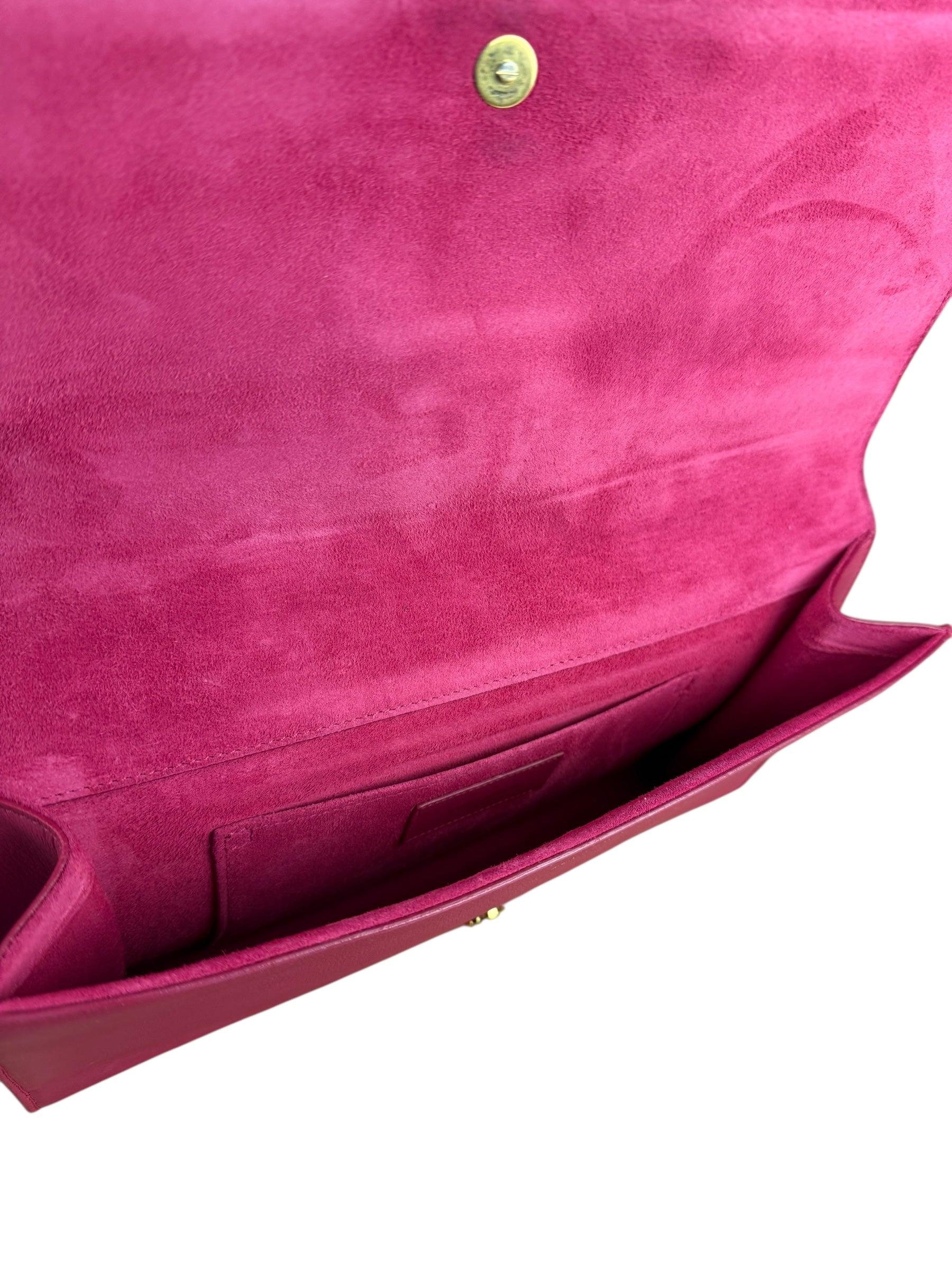 Saint Laurent Pink Leather Y Ligne Clutch