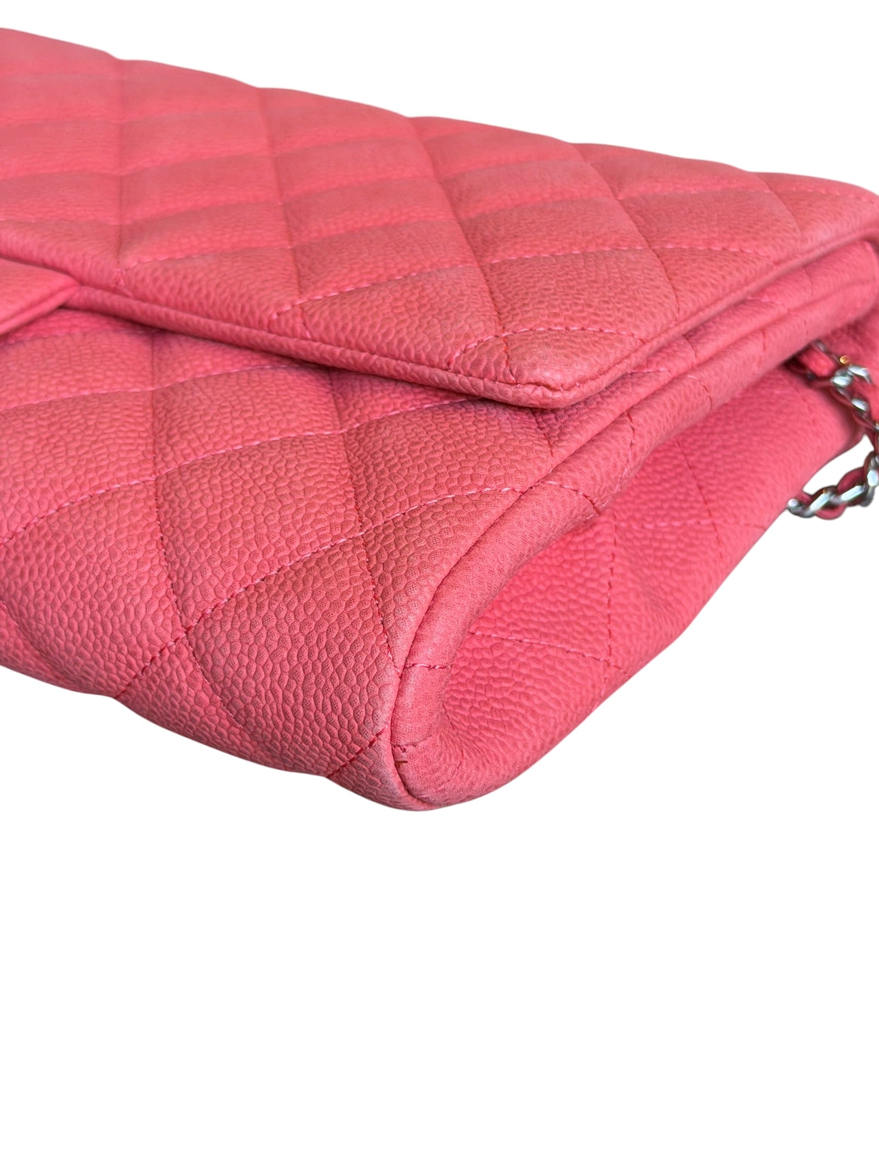 Chanel Coral Pink Matte Quilted Caviar Flap Shoulder Bag 2012
