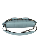 Gucci Blue Leather Horsebit Chain Shoulder Bag