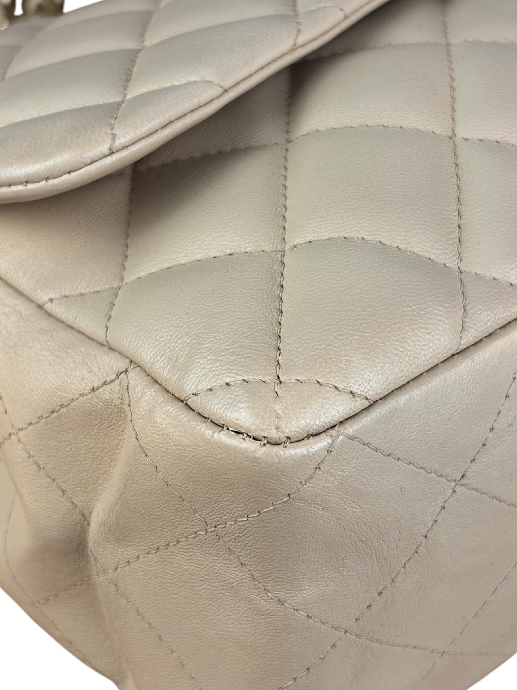 Chanel Beige Clair Jumbo Classic Flap Shoulder Bag 1990