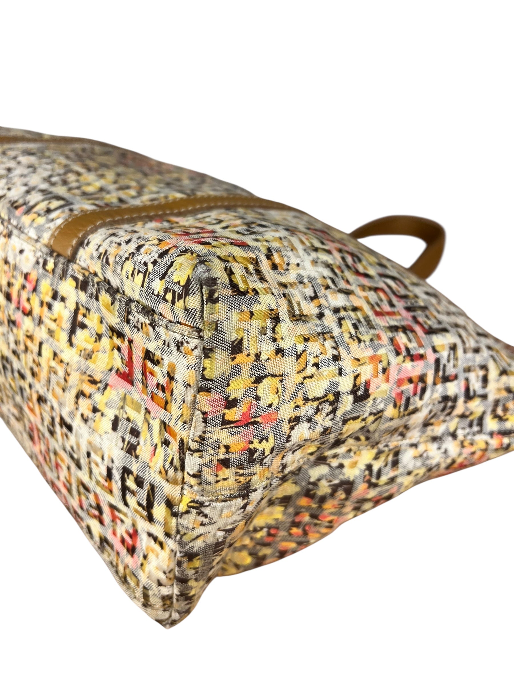 Fendi FF Floral Zucchino Shoulder Tote