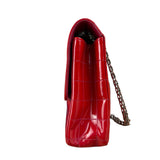 Chanel Red Patent Chocolate Bar Chain Flap Bag 2000