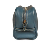 Hermes Blue Leather Cosmetic Pouch