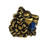 Gucci Lion Head Blue Crystal Ring