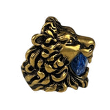 Gucci Lion Head Blue Crystal Ring