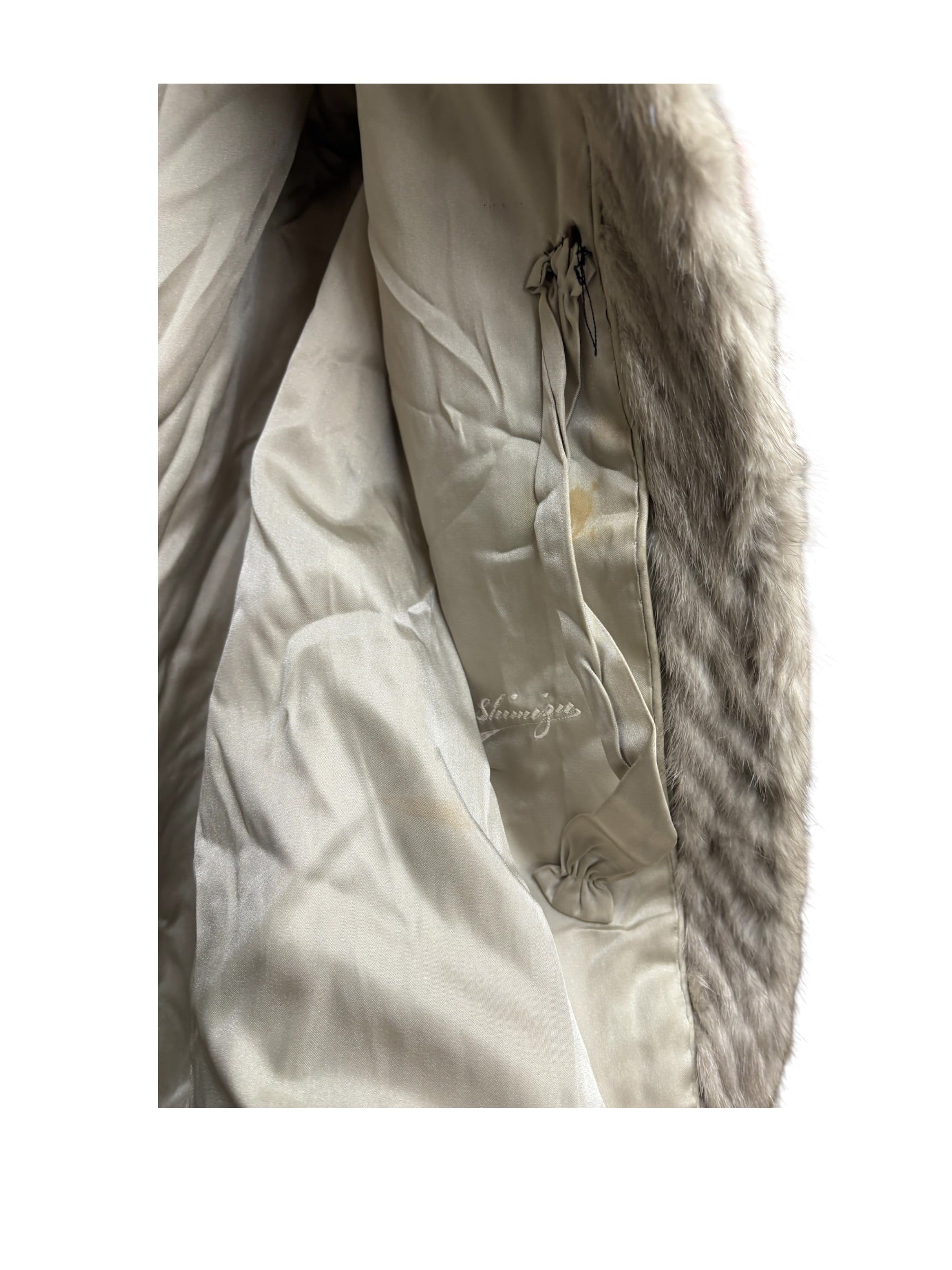 Shimizu Vintage Grey Mix Fur Long Coat