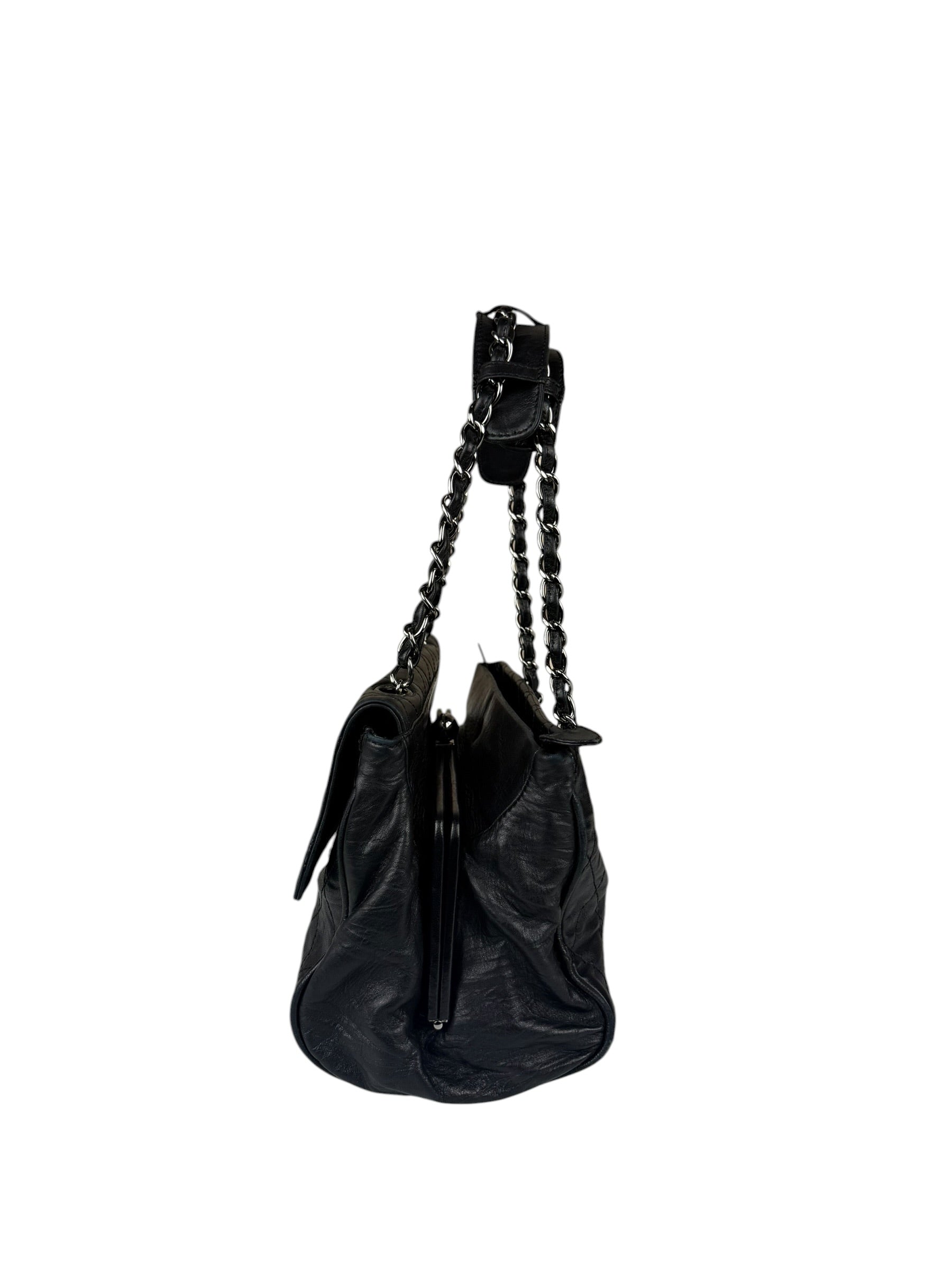 Chanel Black Calfskin Ritz Flap Bag 2007