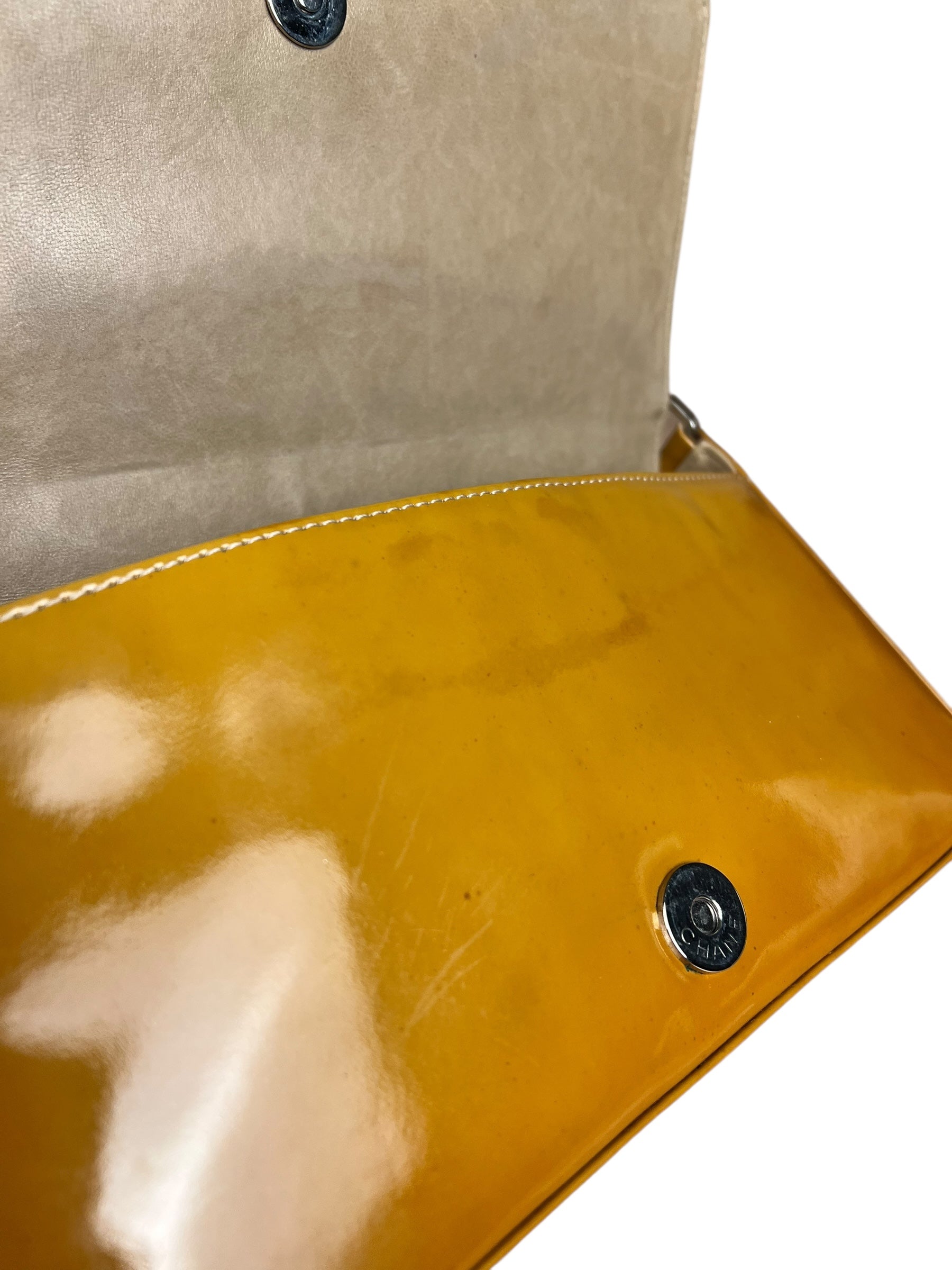 Chanel Vintage East West Patent Flap Bag