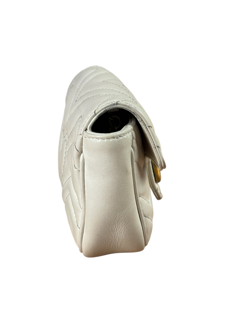 Gucci Marmont Mini Ivory Calfskin Leather Bag