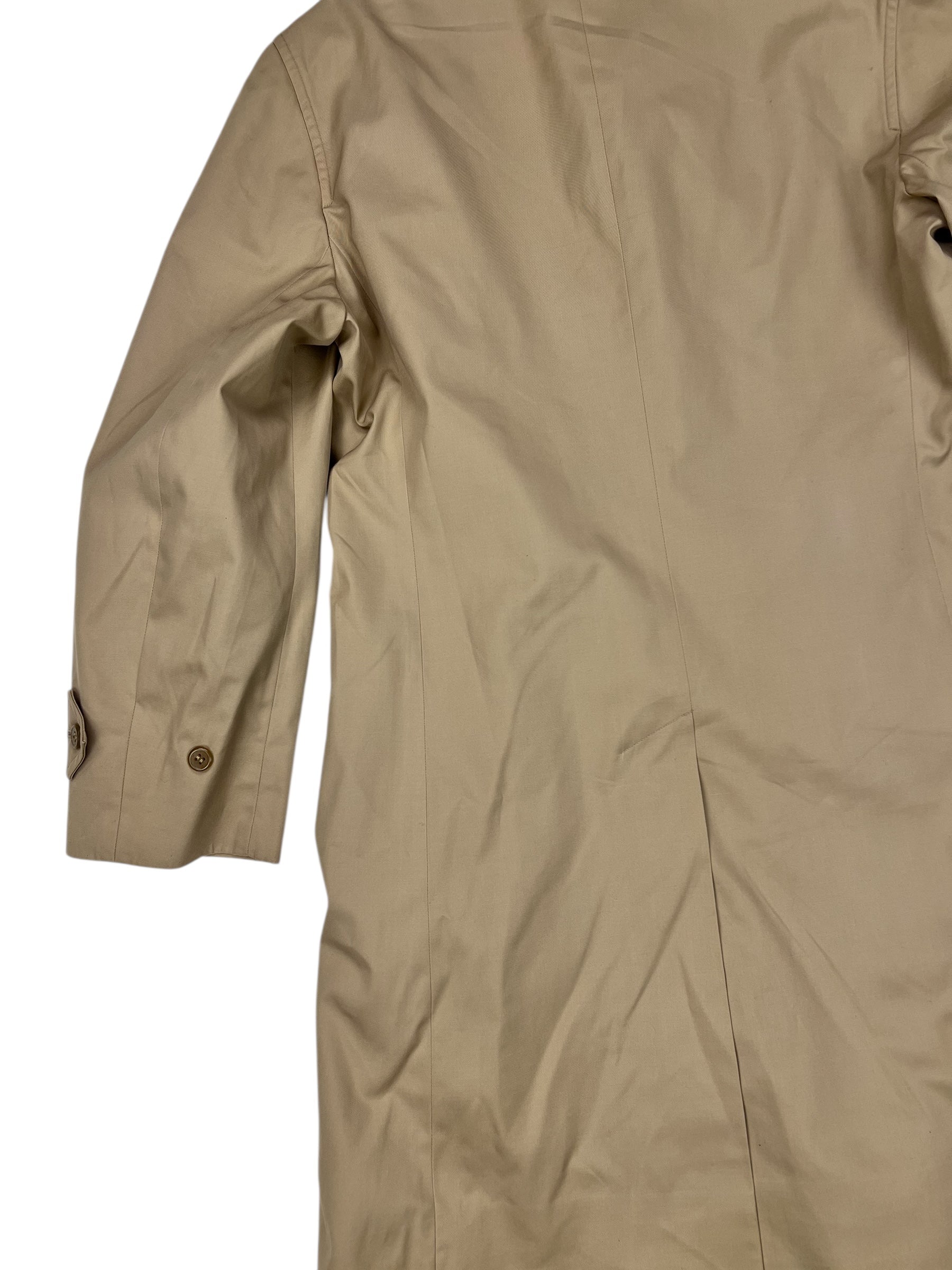 Burberry Vintage Khaki Plaid Lined Mid-Length Coat